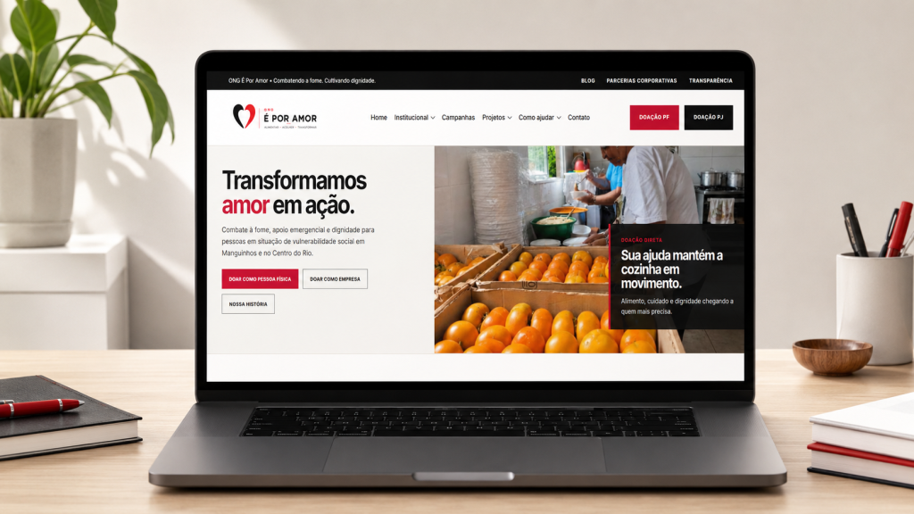 ONG É Por Amor lança novo site institucional e fortalece sua comunicação com doadores, empresas e parceiros